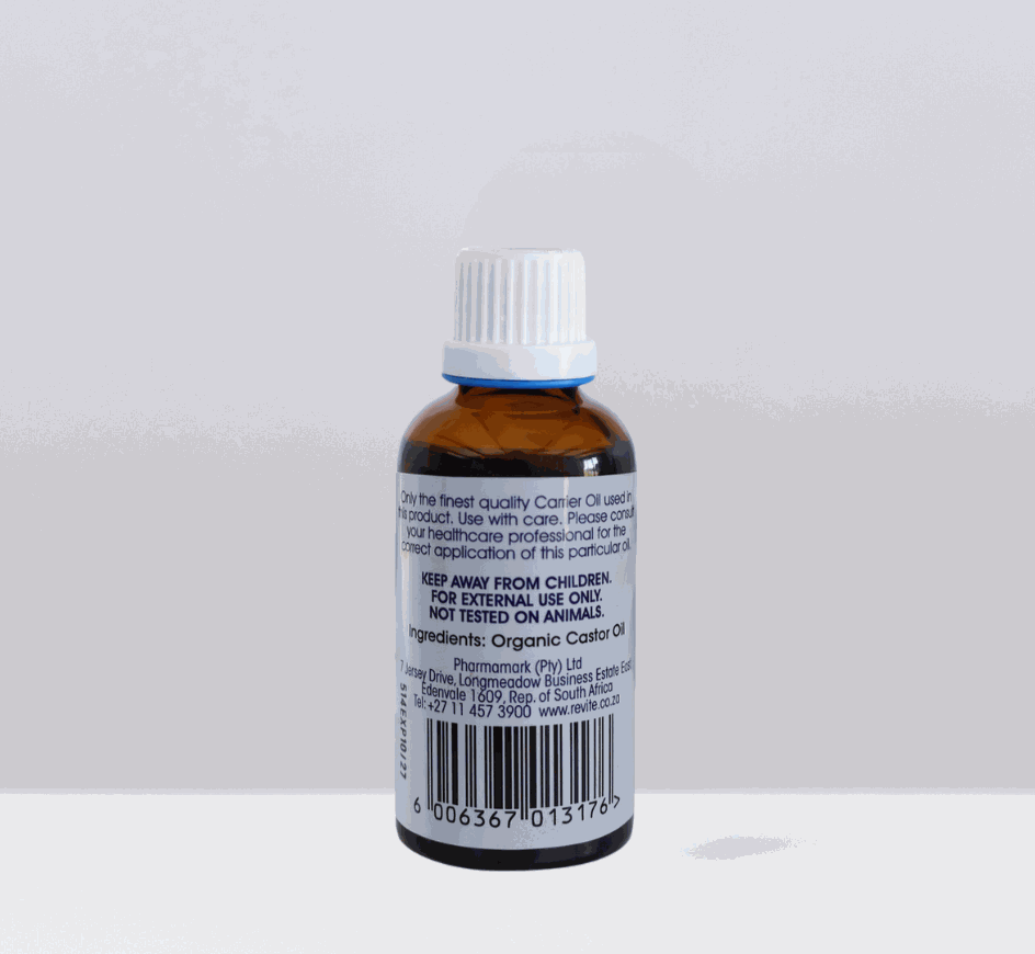 Revite Earth's Essence organic castor oil bottle for hair and skin care