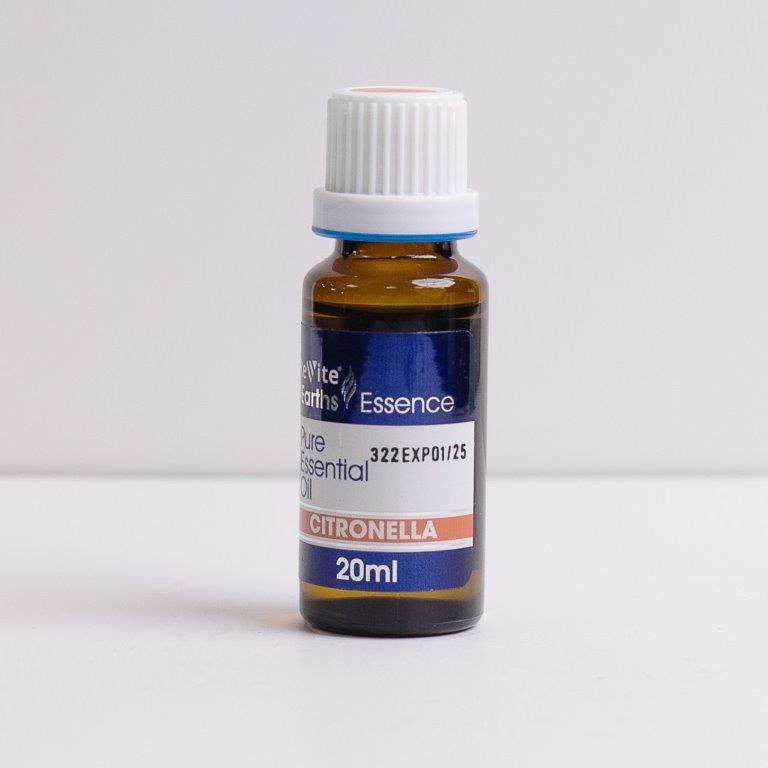 Revite Earth's Essence Citronella Oil 100% pure essential oil 20ml bottle for mosquito repellent and calming aromatherapy