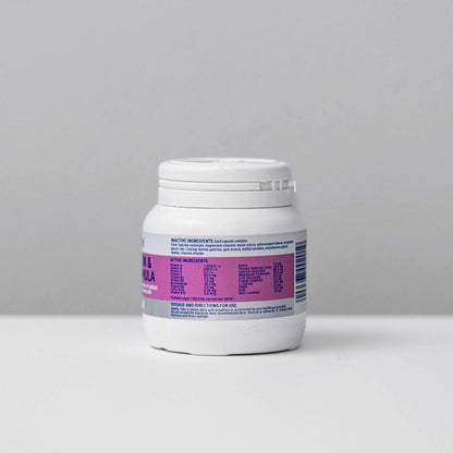 Bottle of Hair Skin and Nails supplement with essential vitamins and minerals for beauty support