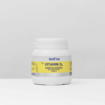 ReVite Vitamin D3 Capsules 1000IU for bone health and immune support, 60-count bottle