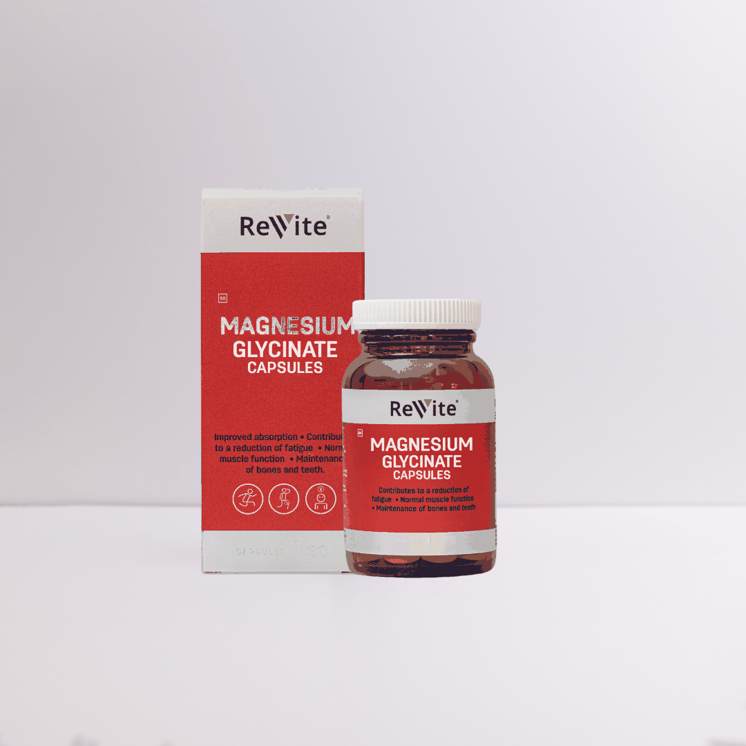 Revite Magnesium Chelate Capsules for energy, muscle, and nerve support, 30 count bottle