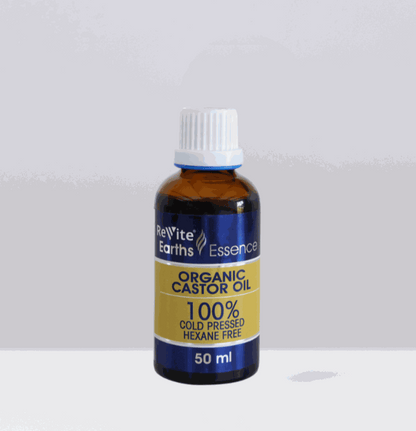 Revite Earth's Essence Organic Castor Oil 100% cold pressed hexane free 50ml bottle for hair and skin care