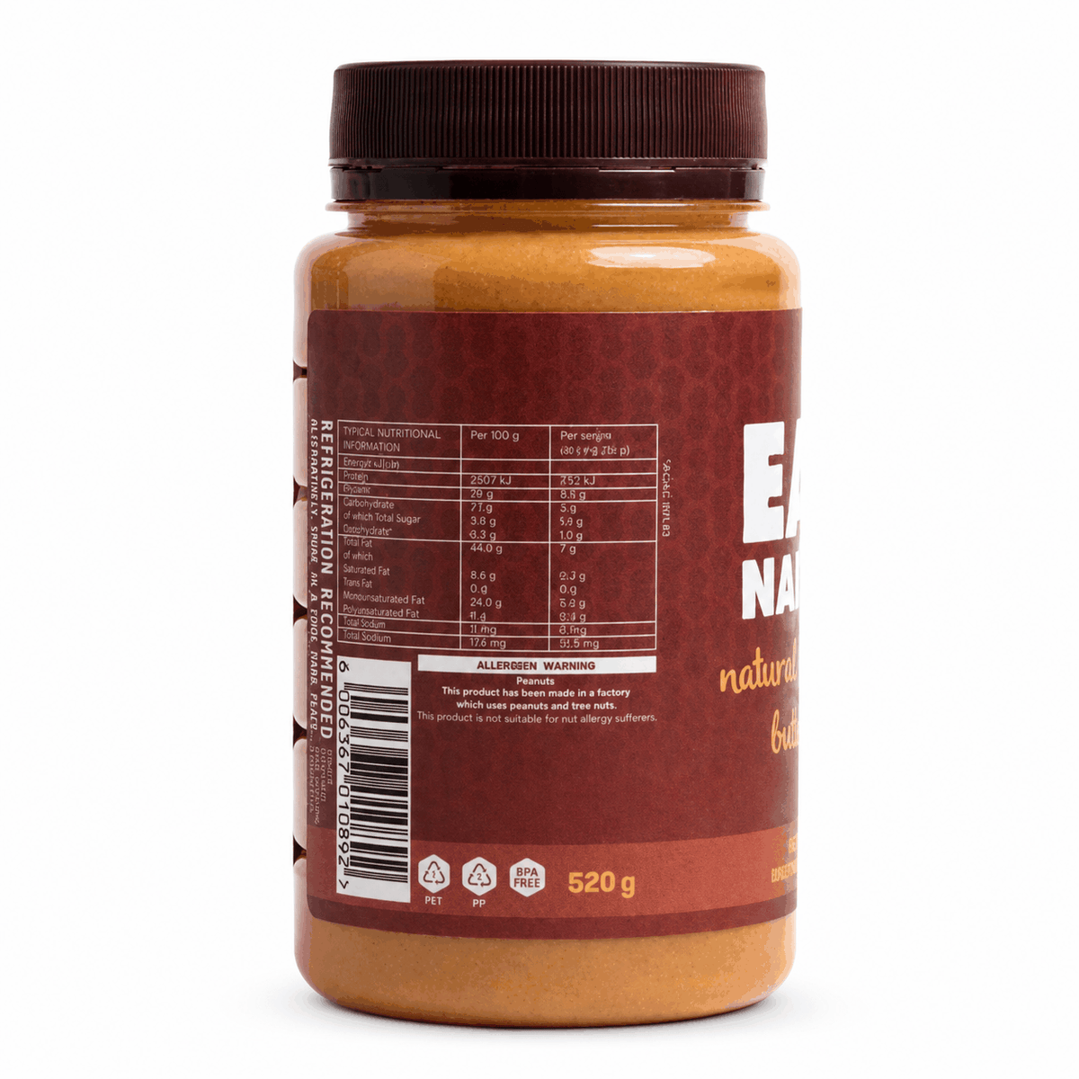 Eat Naked Natural Peanut Butter Jar 520g
