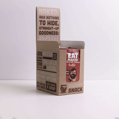 Natural peanut butter sachets packaging with eco-friendly design and branding